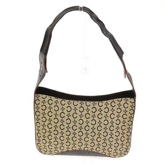 Celine Vintage Macadam Shoulder Bag Canvas, BROWN, CANVAS, Shoulder bag