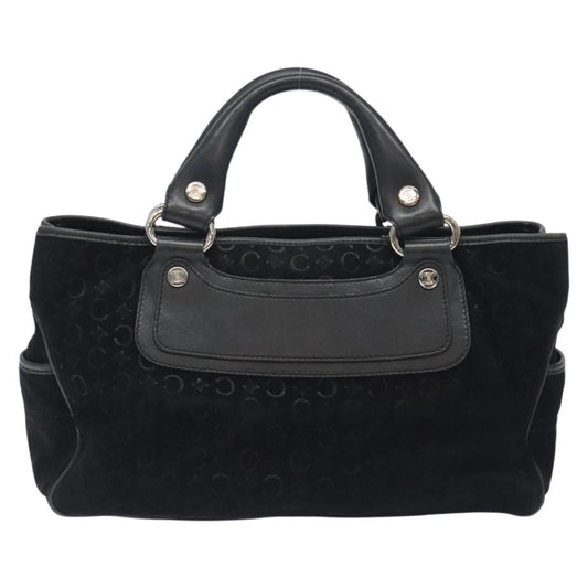 Celine Boogie Satchel Macadam, BLACK, CANVAS, Handbag