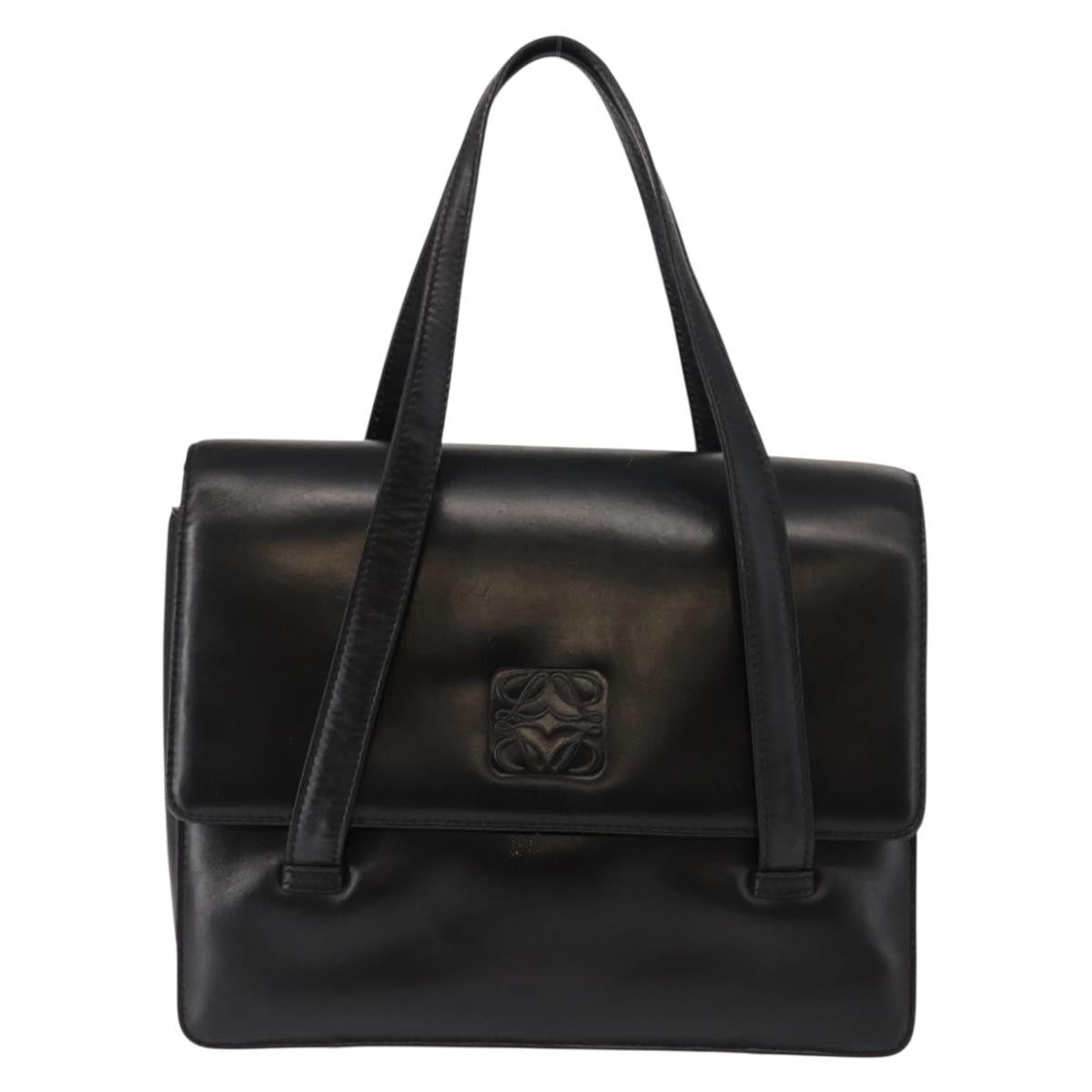Loewe Anagram handbag Leather, BLACK, LEATHER, Handbag