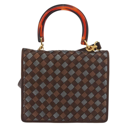 Bottega Veneta Intrecciato Handbag Leather, Brown, Leather, Handbag