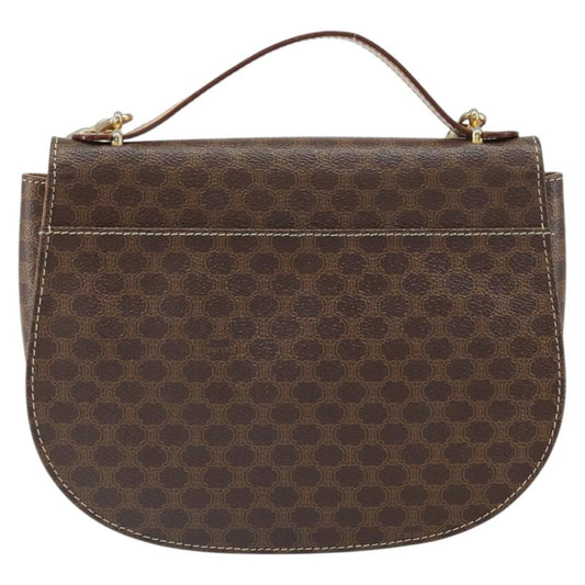 Celine Vintage Macadam Shoulder Bag Canvas and Leather, BROWN, CANVAS, Shoulder bag