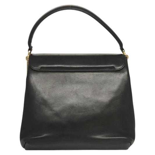 Salvatore Ferragamo Flap Handbag Leather, BLACK, LEATHER, Handbag