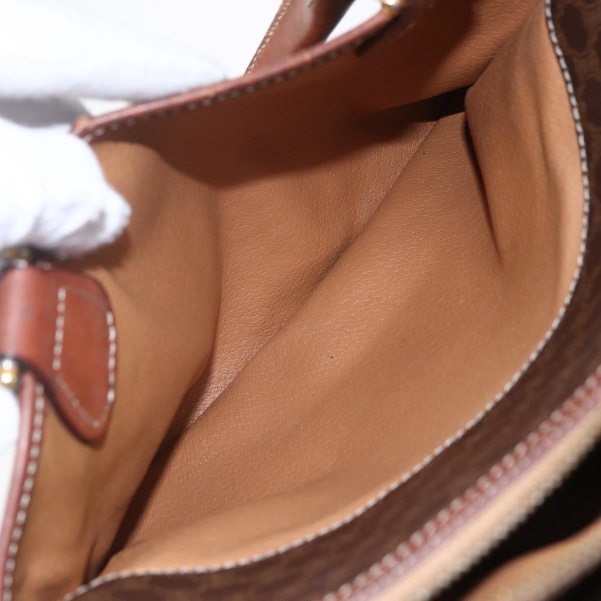 Celine Vintage Macadam Handbag Canvas and Leather, BROWN, CANVAS, Handbag