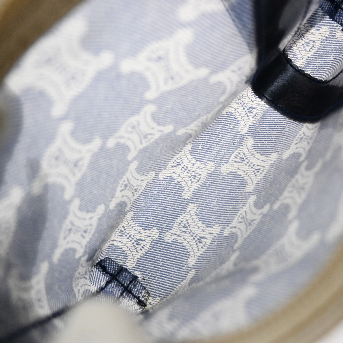 Celine Vintage Macadam Handbag vinyle, BLUE, CANVAS, Handbag