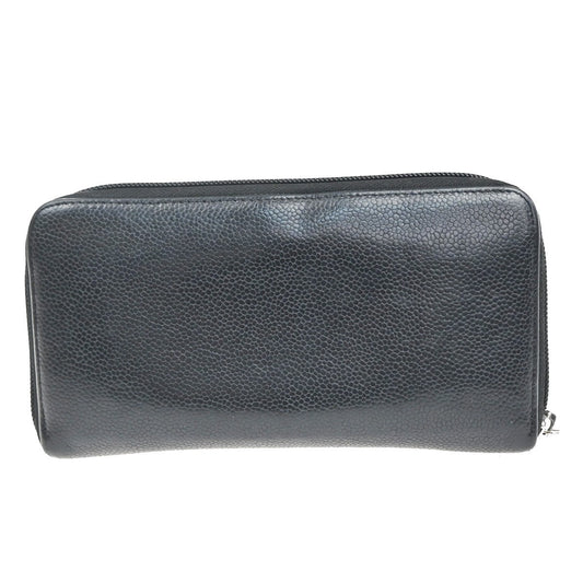 Chanel CC Zip Around Wallet Leather, Black, Leather, Wallet