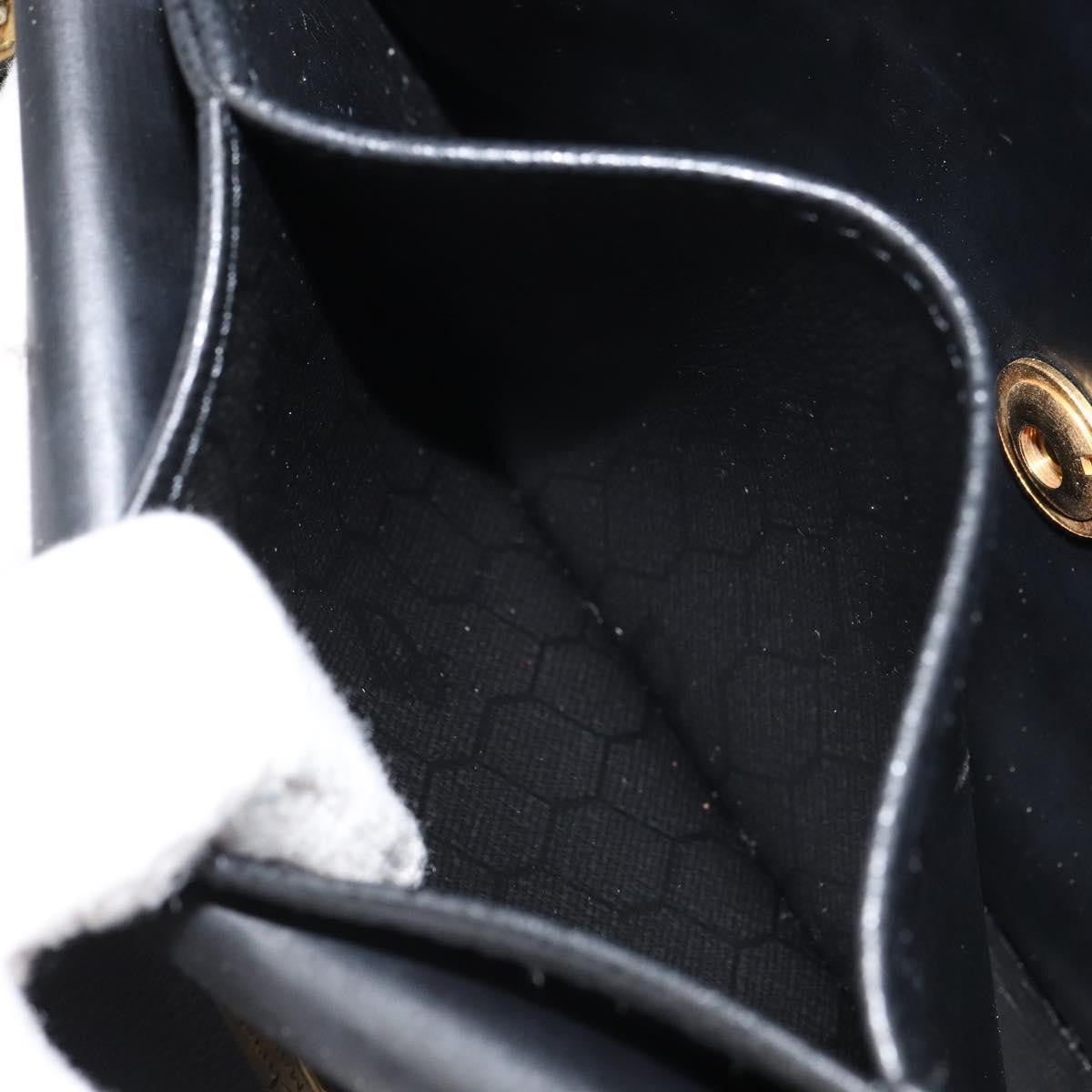 Christian Dior Vintage CD Chain Flap Shoulder Bag Leather, BLACK, LEATHER, Shoulder bag