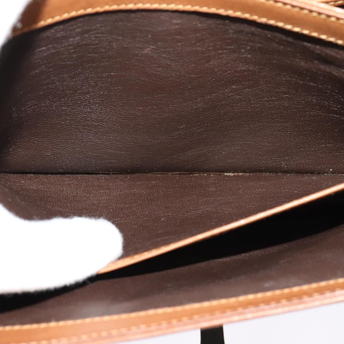 Gucci Vintage Flap Crossbody Bag Leather, BROWN, LEATHER, Shoulder bag