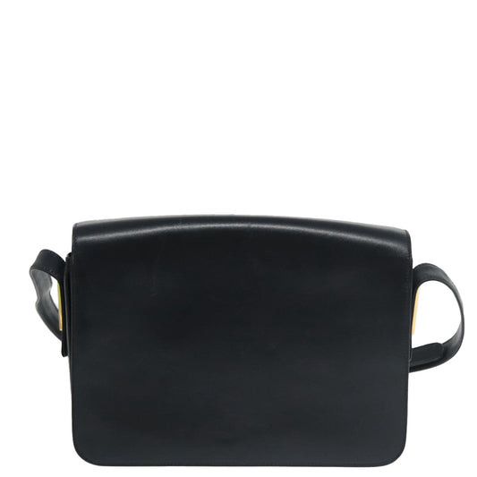Gucci Vintage Shoulder Bag Leather, NAVY, LEATHER, Shoulder bag
