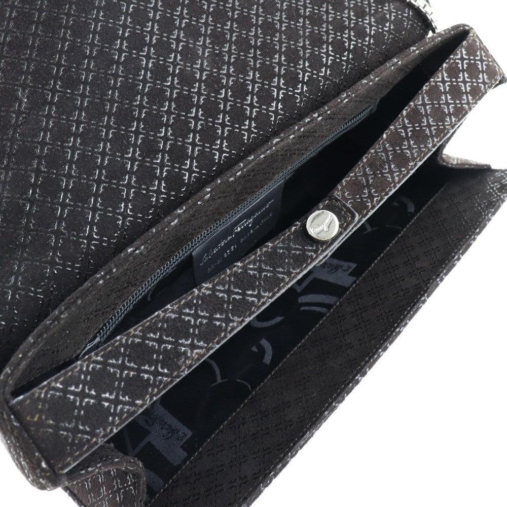 Salvatore Ferragamo Shoulder Bag Suede, BROWN, SUEDE, Shoulder bag