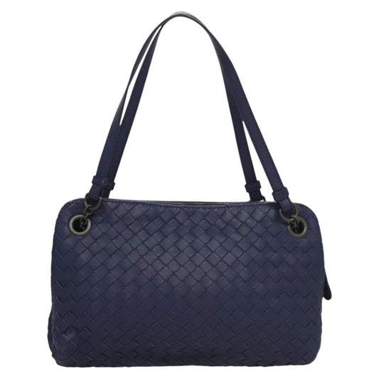 Bottega Veneta Intrecciato Leather, NAVY, LEATHER, Handbag