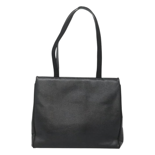 Salvatore Ferragamo Vintage Vara Bow Tote Lizard Embossed Leather, BLACK, LEATHER, Tote bag