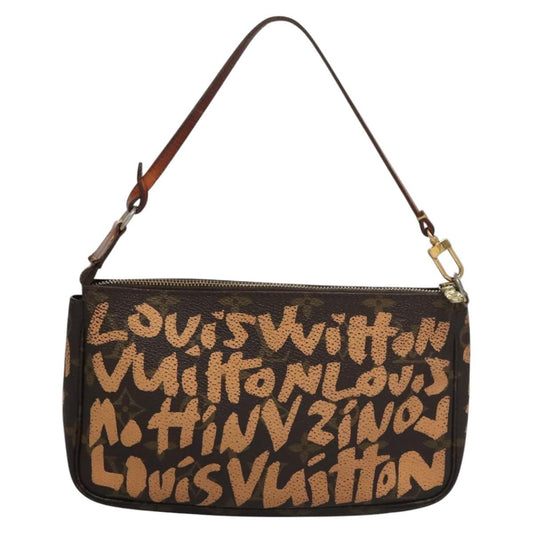 Louis Vuitton Pochette Accessoires Limited Edition Monogram Graffiti, ORANGE, CANVAS, Bag