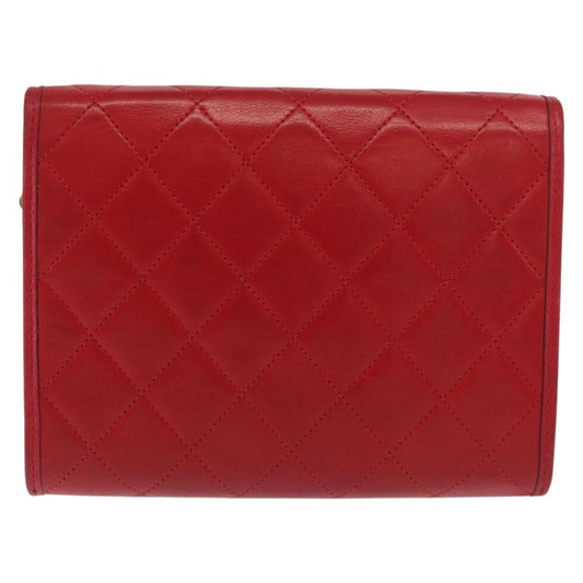 Chanel Vintage Clutch Leather, RED, LEATHER, Clutche & pouche