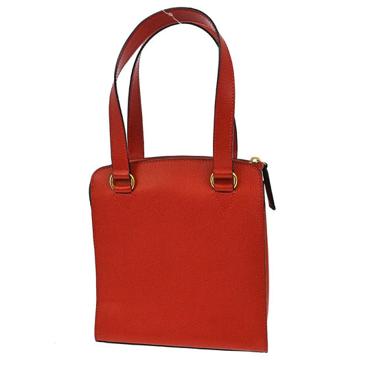 Celine Vintage turn lock shoulder bag Leather, RED, LEATHER, Tote bag