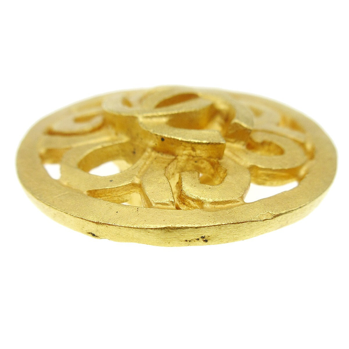 Chanel CC Round Earrings Metal, GOLD, GOLD_PLATED, Earrings