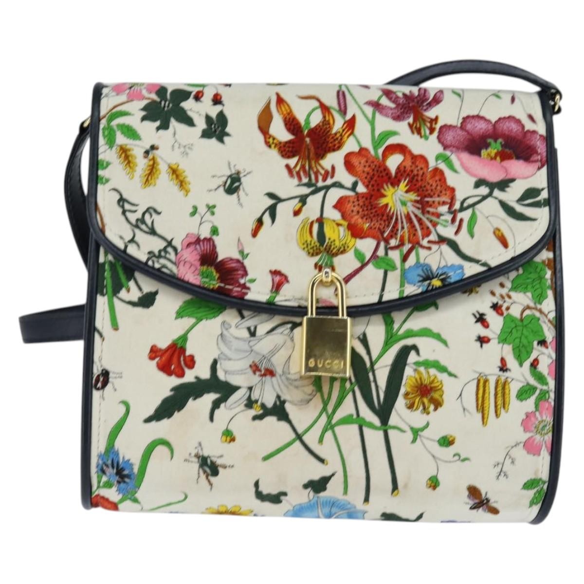 Gucci Vintage Flap Crossbody Bag GG Coated Canvas and Leather, MULTICOLOUR, CANVAS, Shoulder bag