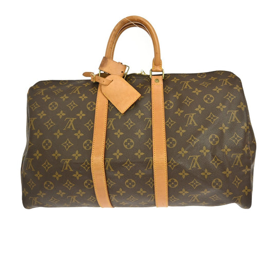 Louis Vuitton Keepall Bag Monogram Canvas, BROWN, CANVAS, Travel bag