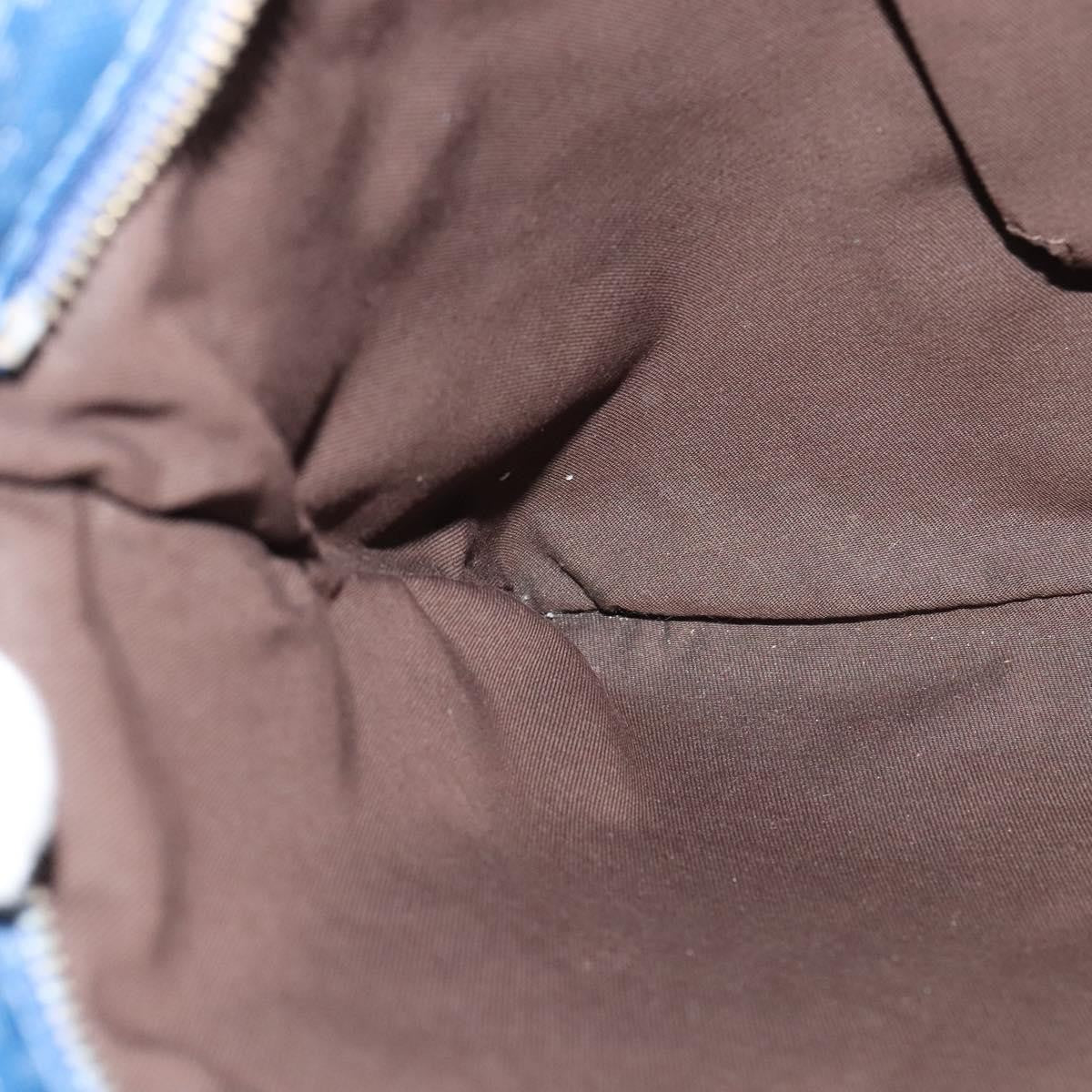 Gucci Zip Top Messenger Bag Diamante Leather, BLUE, LEATHER, Shoulder bag