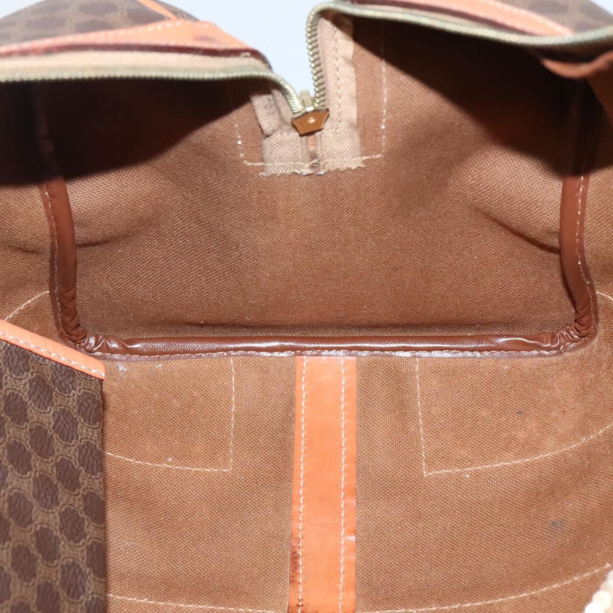 Celine Vintage Duffle Bag Macadam Coated Canvas, BROWN, CANVAS, Travel bag