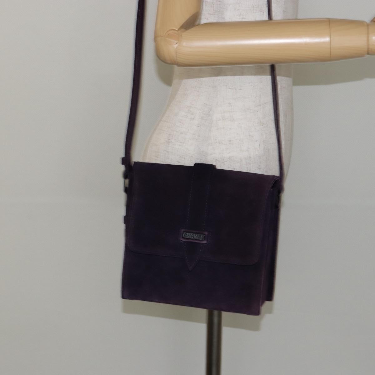 Chanel Flap Clutch Shearling, PURPLE, SUEDE, Clutche & pouche
