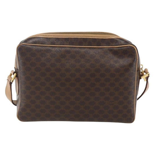 Celine Vintage Macadam Shoulder Bag Canvas and Leather, BROWN, CANVAS, Shoulder bag