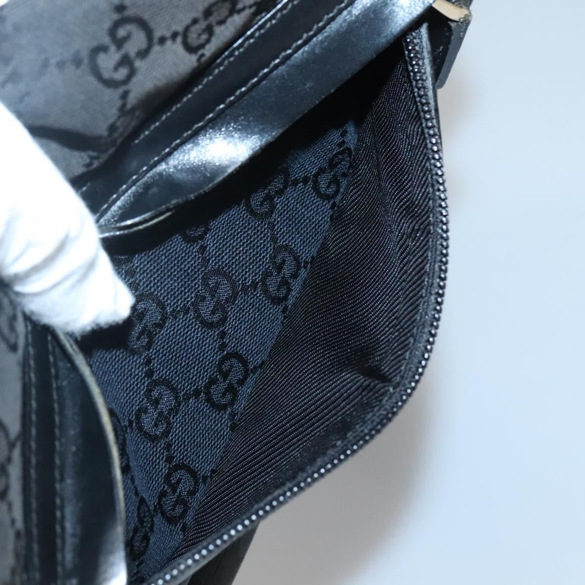 Gucci Flap Messenger Bag GG Coated Canvas, BLACK, CANVAS, Shoulder bag