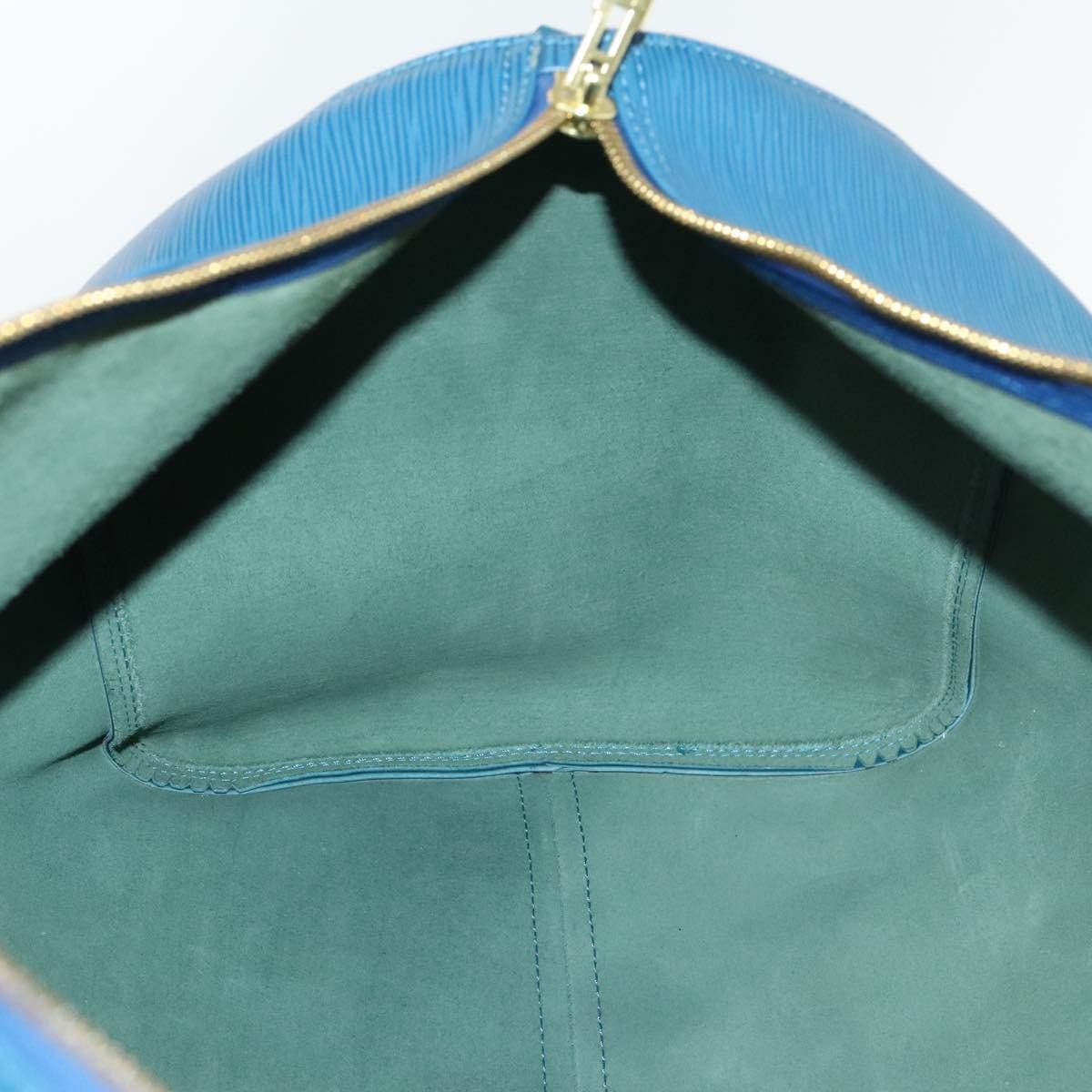 Louis Vuitton Keepall Bag Epi Leather, BLUE, LEATHER, Travel bag