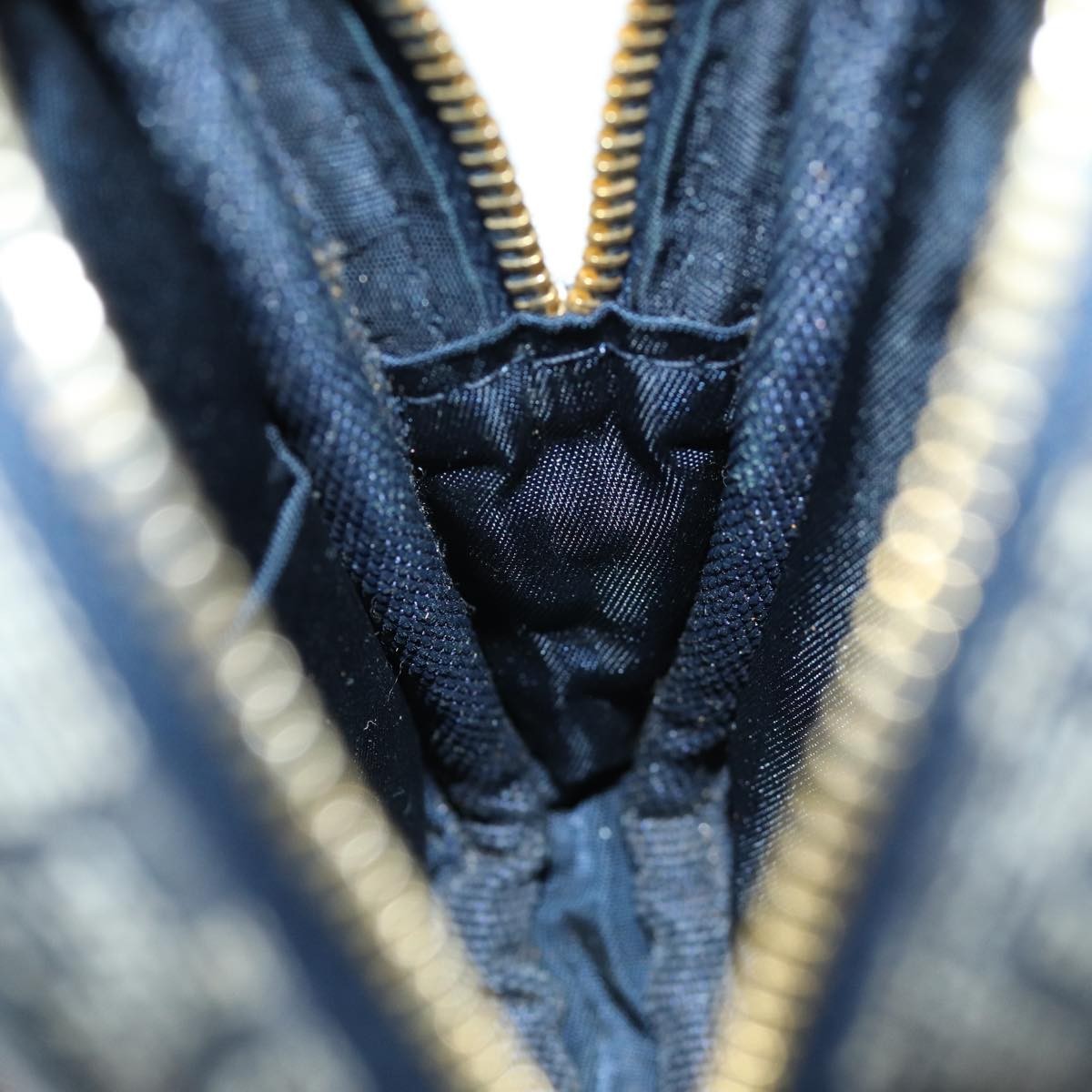 Christian Dior Vintage Trotter Pouch Canvas, NAVY, CANVAS, Clutche & pouche