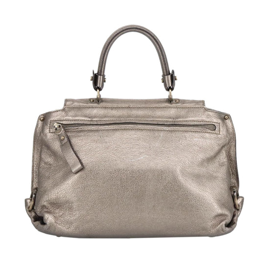 Salvatore Ferragamo Sofia Satchel Leather, SILVER, LEATHER, Handbag