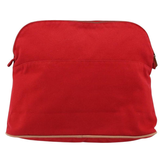 Hermes Bolide Pouch Canvas, RED, CANVAS, Clutche & pouche