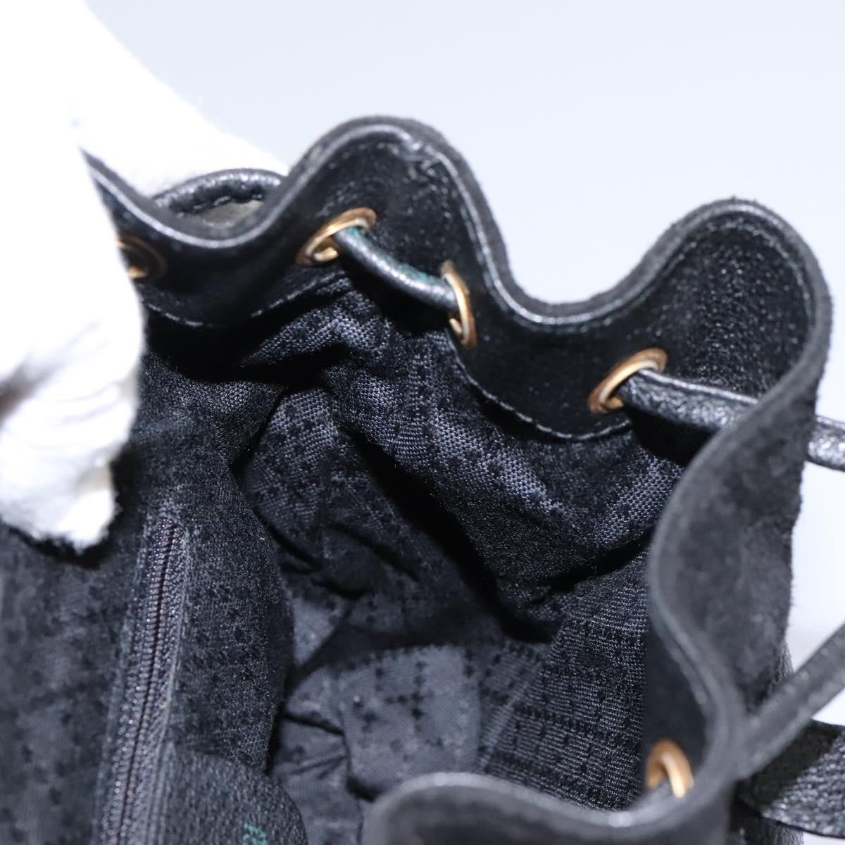 Gucci Vintage Bamboo Backpack Suede, BLACK, SUEDE, Backpack