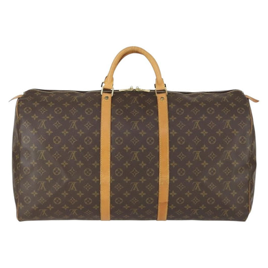 Louis Vuitton Keepall Bag Monogram Canvas, BROWN, CANVAS, Travel bag
