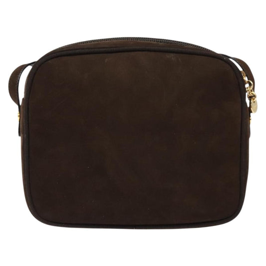 Salvatore Ferragamo Vala Shoulder Bag Suede, BROWN, SUEDE, Shoulder bag
