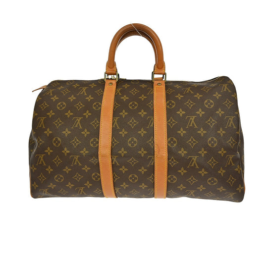 Louis Vuitton Keepall Bag Monogram Canvas, BROWN, CANVAS, Travel bag