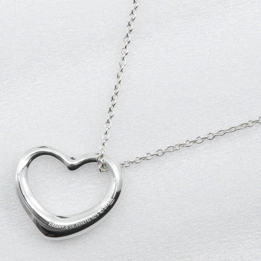 Tiffany & Co. Elsa Peretti Open Heart Pendant Necklace Sterling Silver, SILVER, SILVER, Necklace