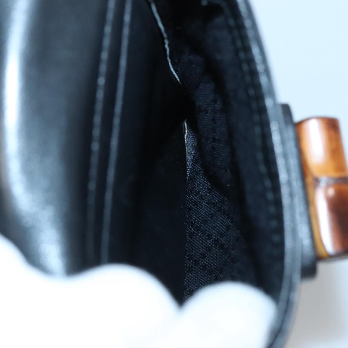 Gucci Vintage Bamboo Backpack Leather, BLACK, LEATHER, Backpack