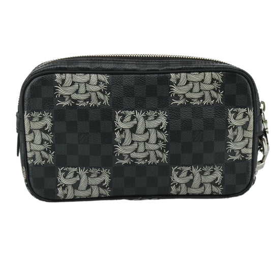 Louis Vuitton Pochette Volga Limited Edition Nemeth Damier Graphite, BLACK, CANVAS, Clutche & pouche