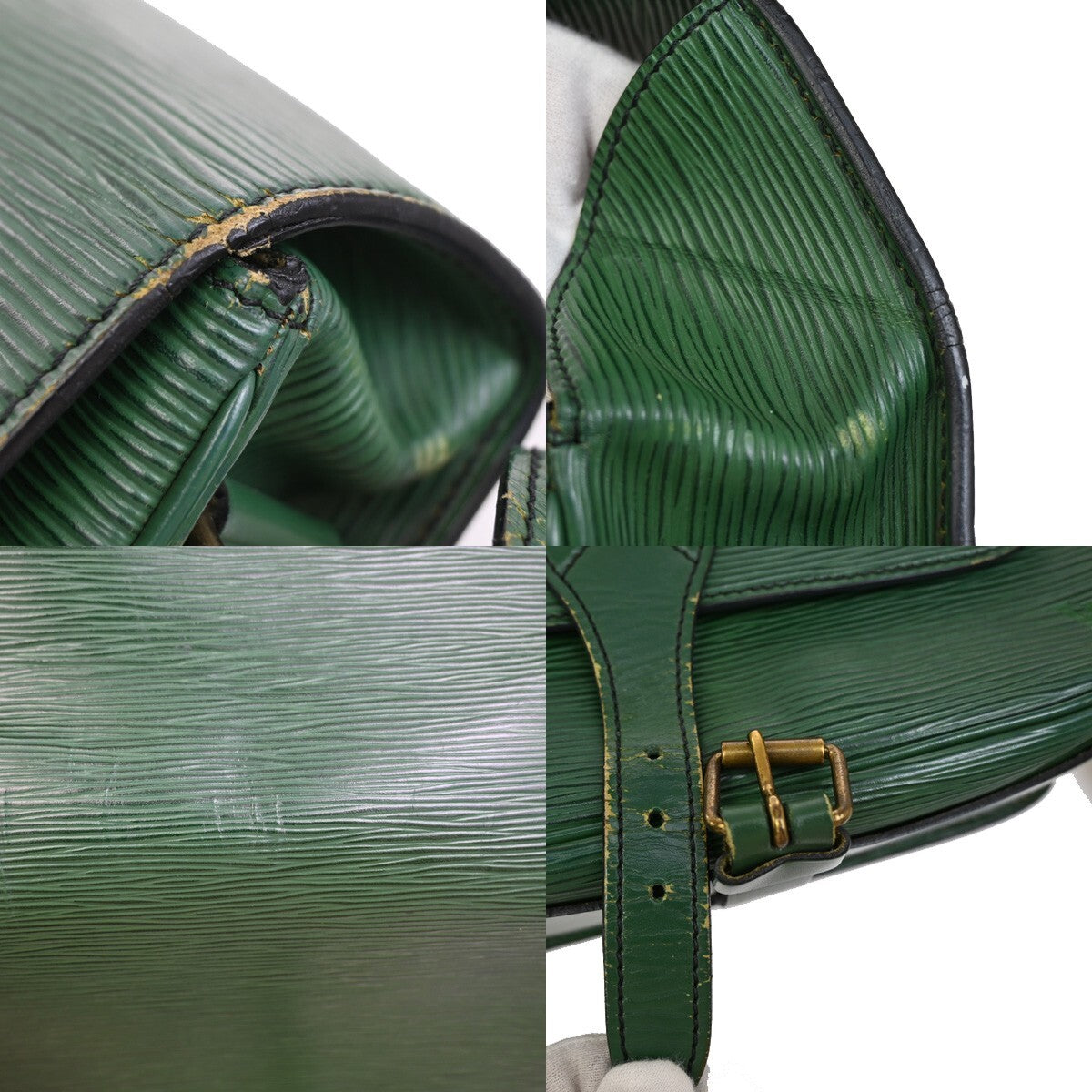 Louis Vuitton Cartouchiere Handbag Epi Leather, GREEN, LEATHER, Handbag
