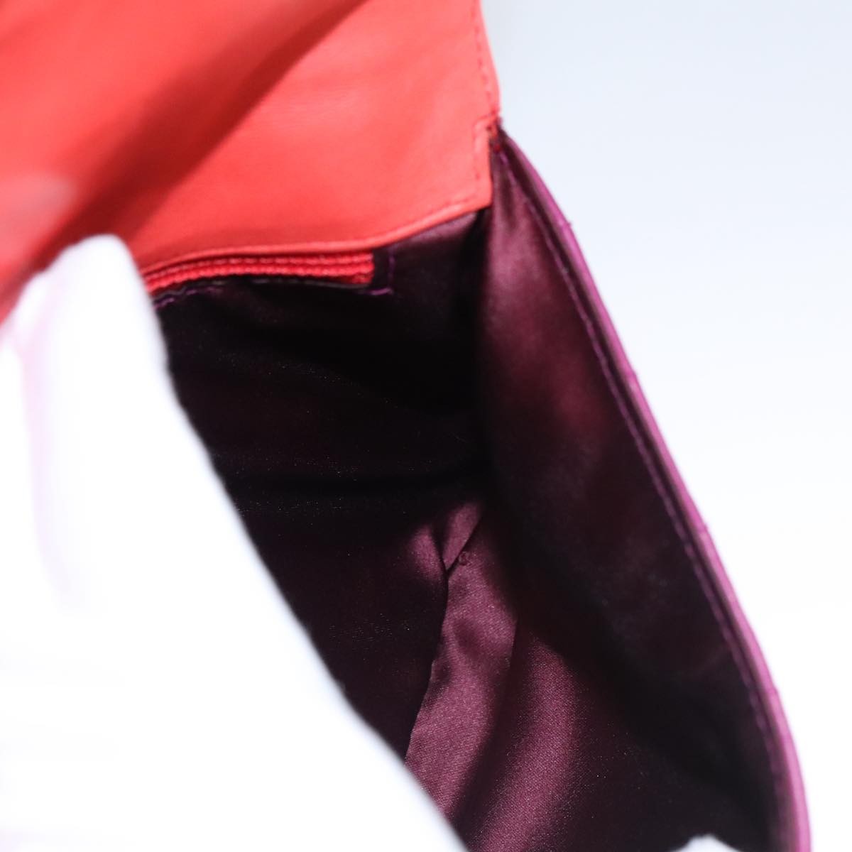 Chanel Vintage Chocolate Bar Double Side Flap Shoulder Bag Quilted Lambskin, PURPLE, LEATHER, Shoulder bag