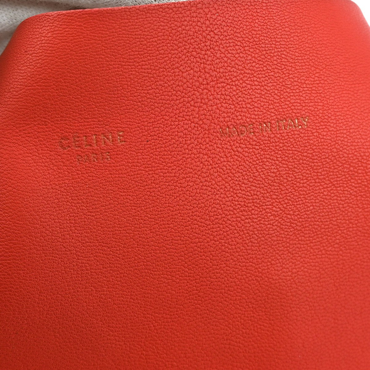 Celine Horizontal Cabas Tote Leather, RED, LEATHER, Tote bag