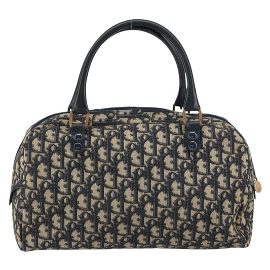 Christian Dior Vintage Trotter Boston Bag Diorissimo Canvas, NAVY, CANVAS, Handbag