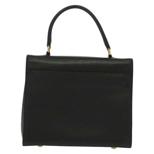 Celine Vintage Convertible Turnlock Top Handle Bag Leather, BLACK, LEATHER, Handbag