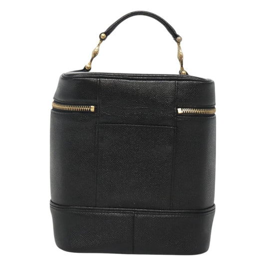 Versace Vanity Hand Bag Leather, BLACK, LEATHER, Handbag