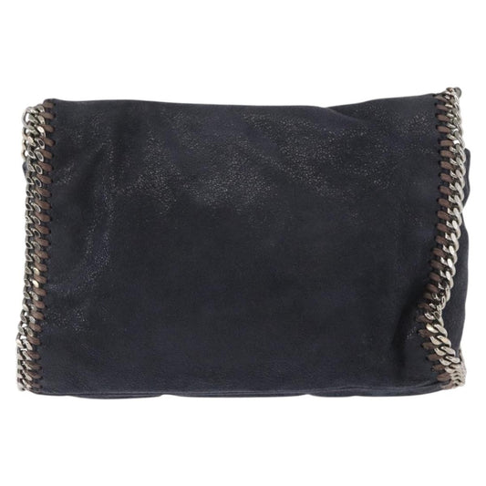 Stella McCartney Falabella Fold Over Crossbody Bag Shaggy Deer, NAVY, POLYESTER, Shoulder bag