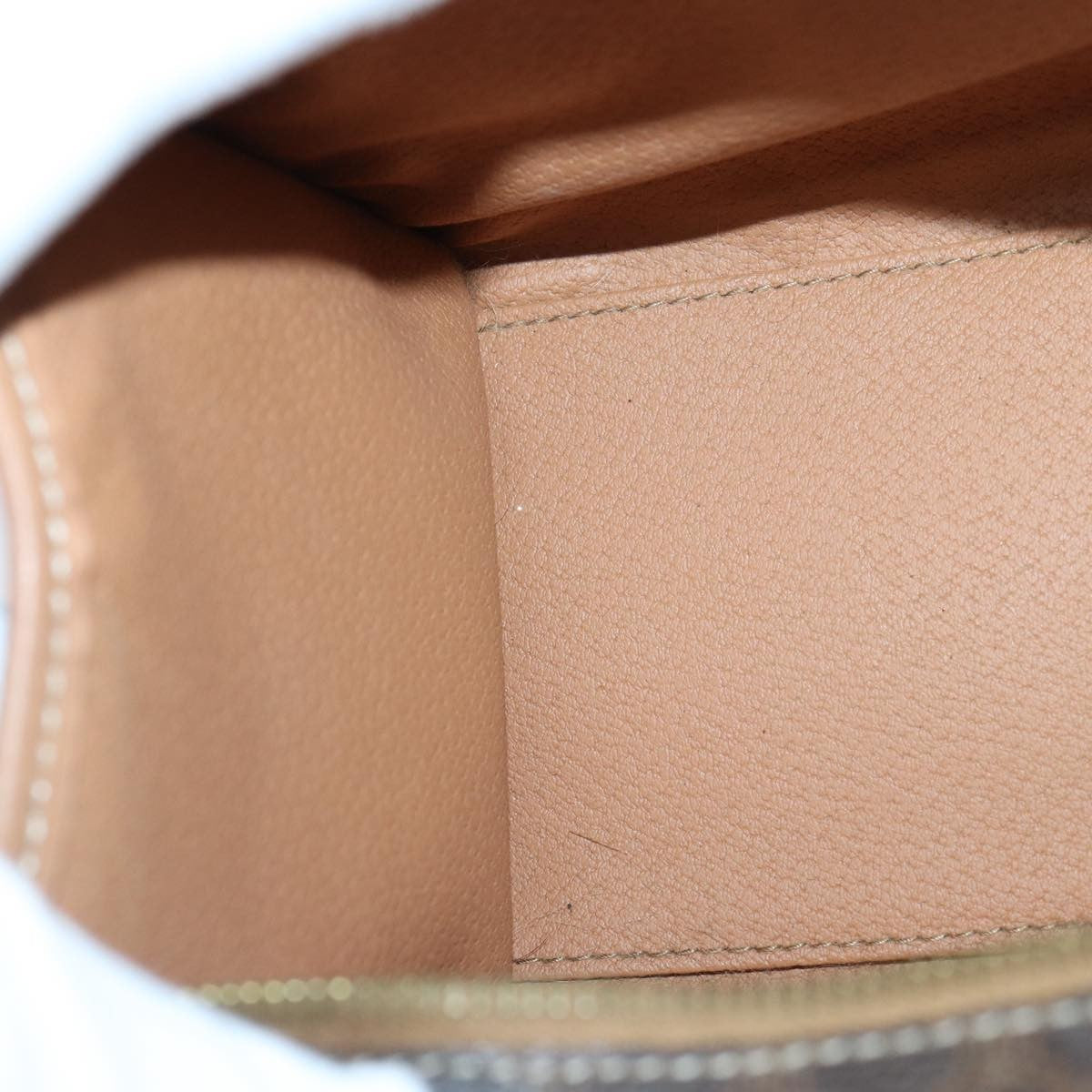 Celine Vintage Macadam Handbag Canvas and Leather, Brown, Canvas, Handbag