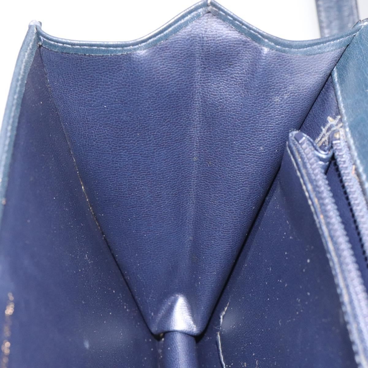 Celine Flap Shoulder Bag Leather, NAVY, LEATHER, Shoulder bag