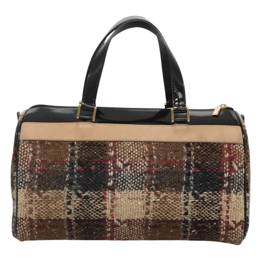 Burberry Nova Check Handbag Wool, BEIGE, WOOL, Handbag