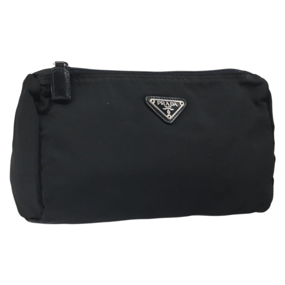 Prada Vintage Pouch Tessuto, BLACK, NYLON, Clutche & pouche