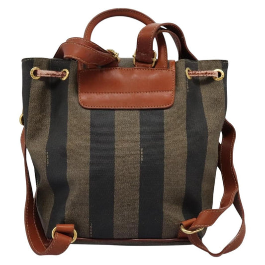 Fendi Pequin Front Pocket Backpack Coated Canvas, BROWN, CANVAS, Backpack