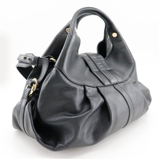 Bvlgari Chandra Hobo Leather, BLACK, LEATHER, Handbag